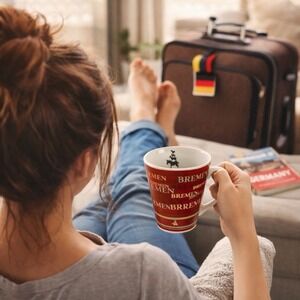 Bremen Germany Mug Berlin Design Bremer Stadtmusikanten Town Musicians Red Mug